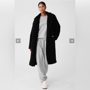 ALO oversized black teddy coat size xxs